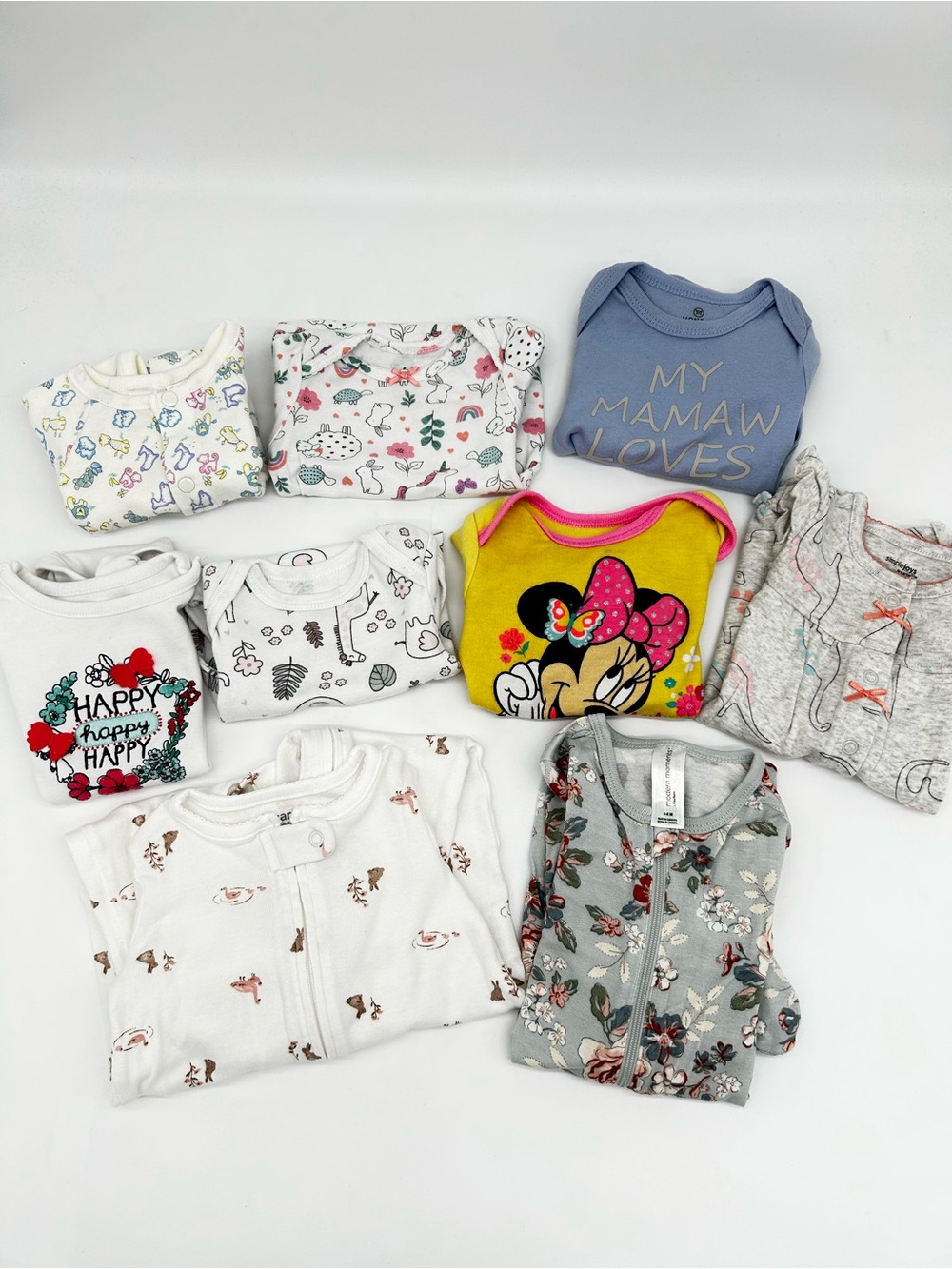 Girls Custom Variety Bundle-Set of 9, Size 3/6 Months, Disney, Carter’s, Honest